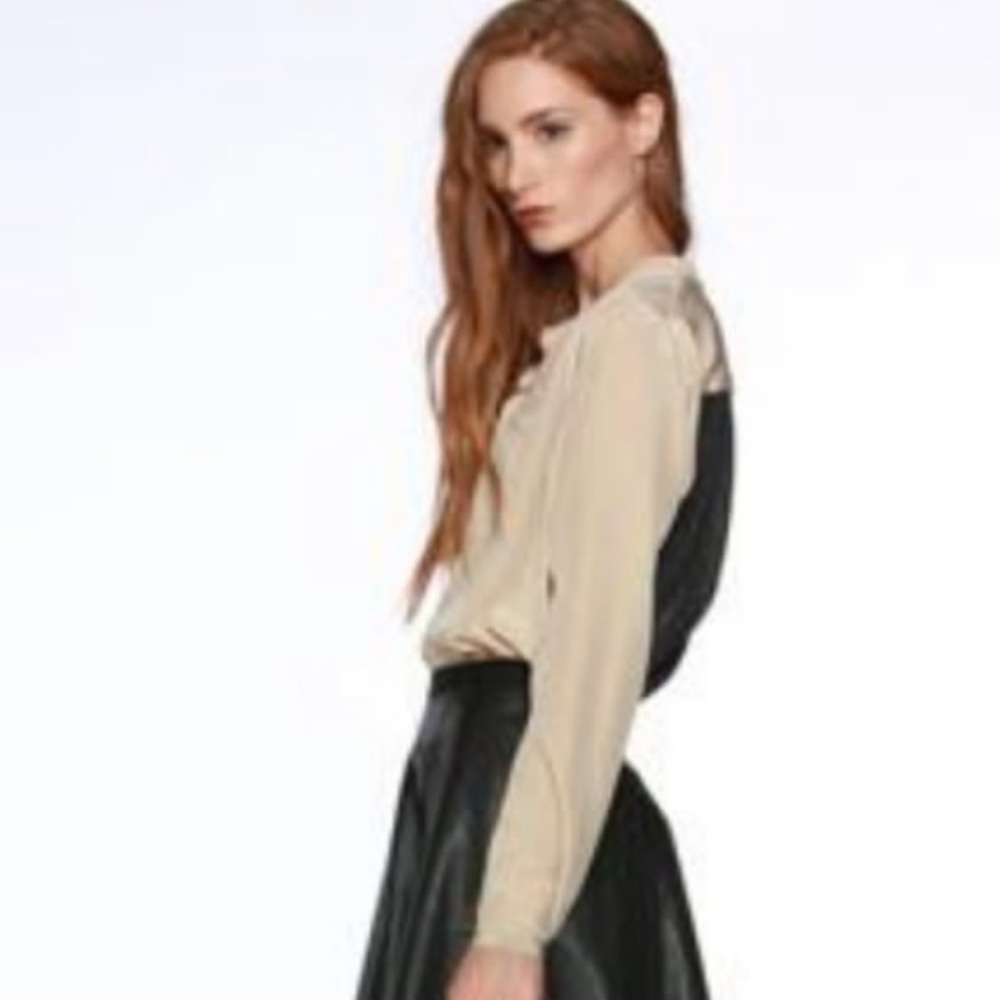 Two toned Black and Beige Blouse
